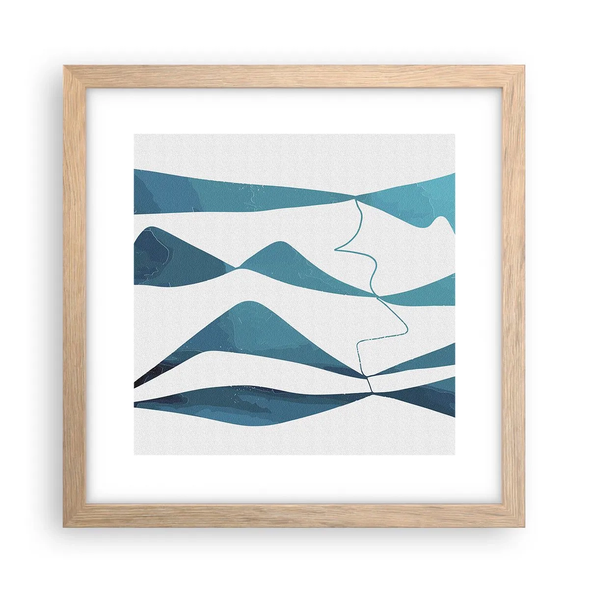 Affiche dans un chêne clair - Poster - Abstraction : composé turquoise - 30x30 cm