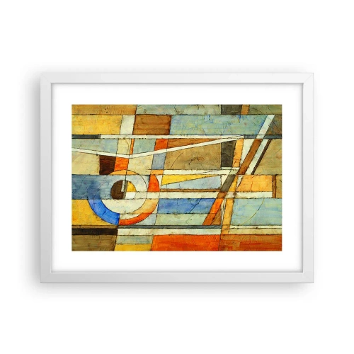 Affiche dans un cadre blanc - Poster - Cubisme sur le chantier - 40x30 cm