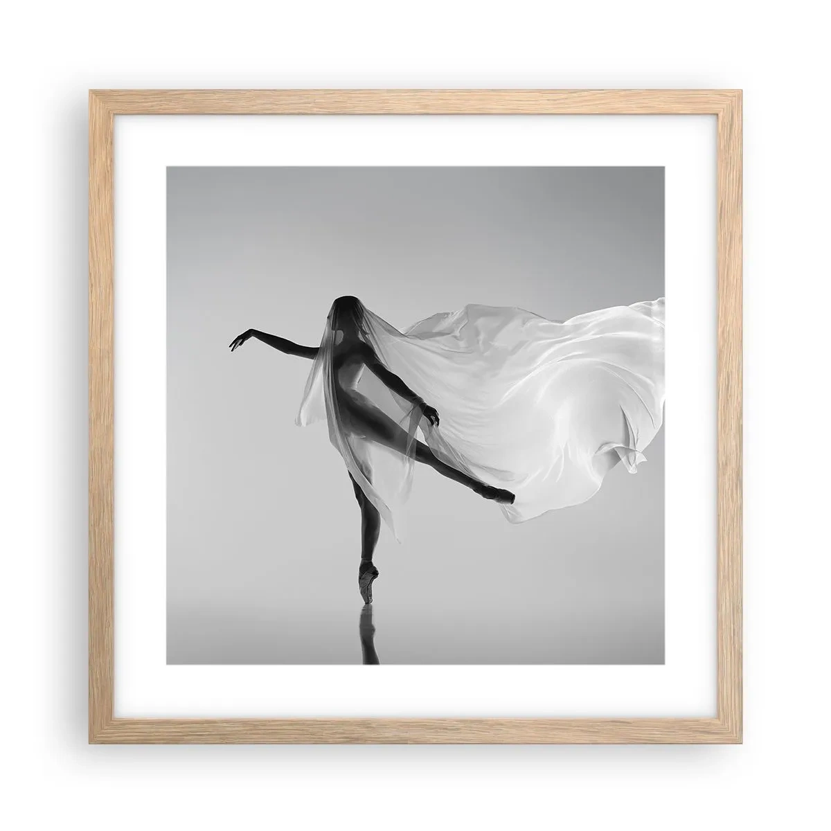 Affiche dans un chêne clair - Poster - Légèreté et grâce - 40x40 cm