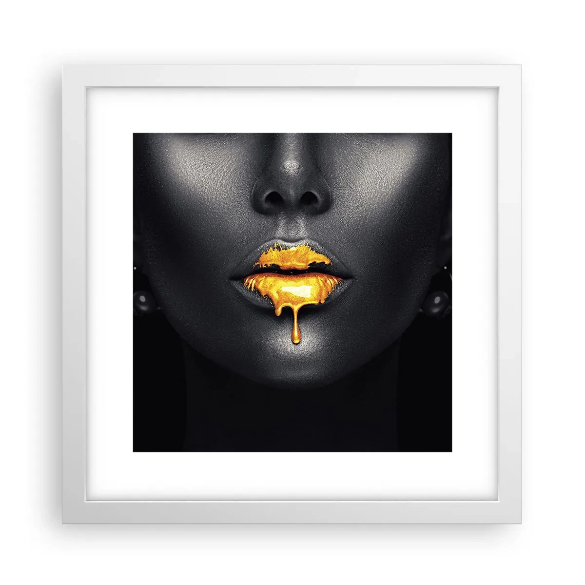 Affiche dans un cadre blanc - Poster - Bouche d'or - 30x30 cm