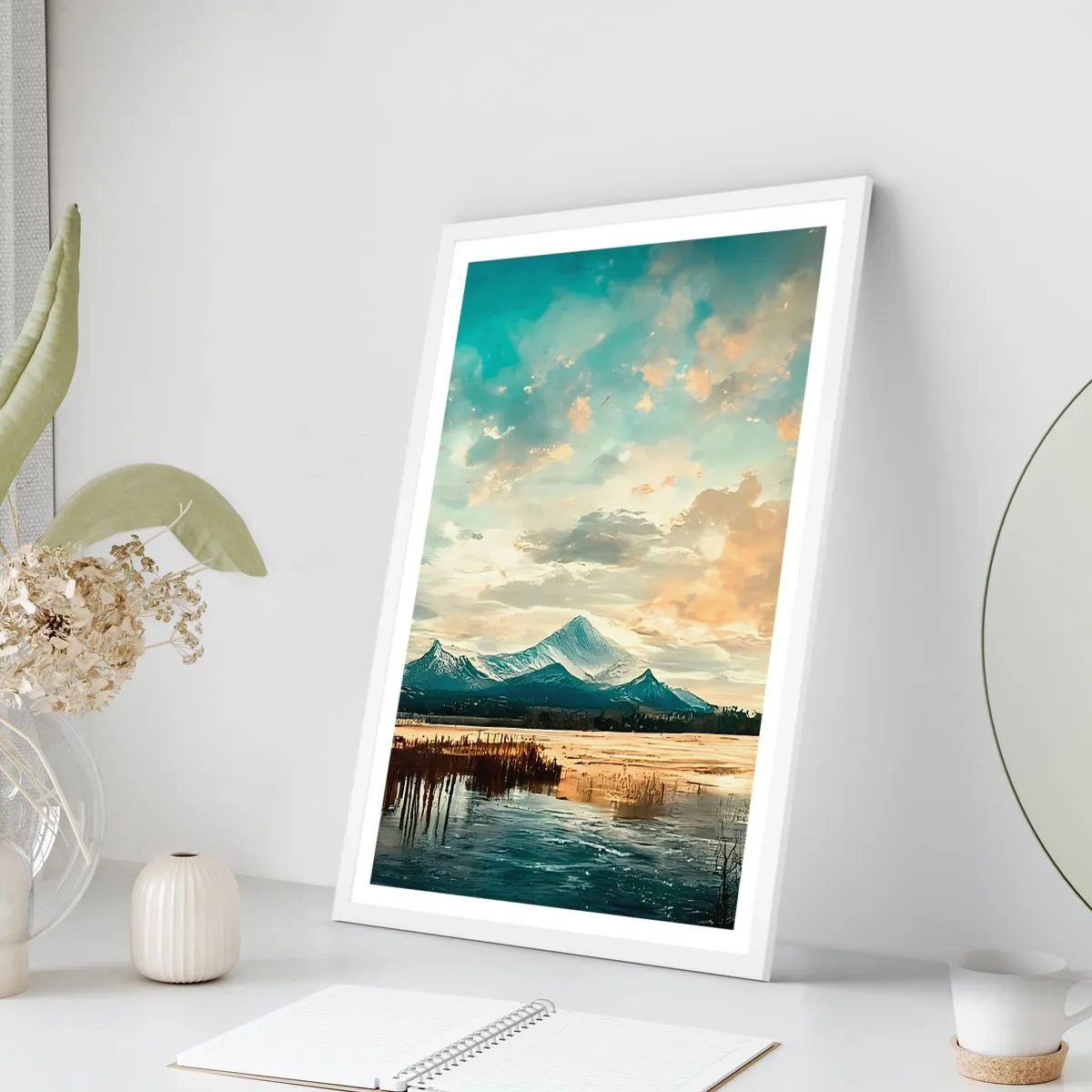 Affiche dans un cadre blanc - Poster - Sous la protection du ciel - 40x50 cm