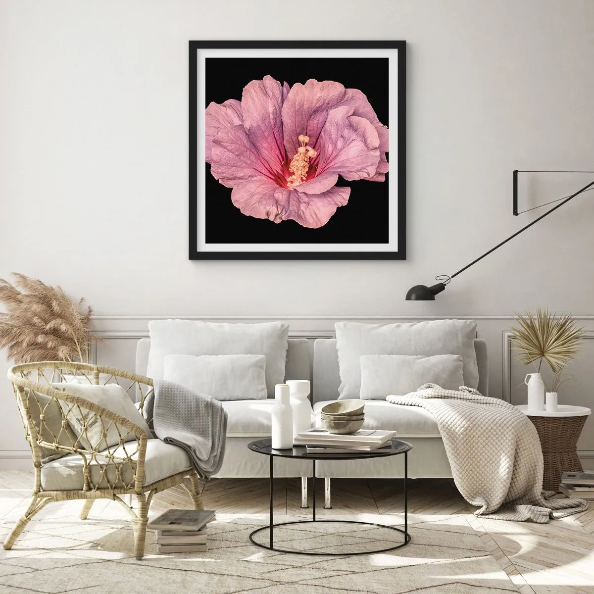 Affiche dans un cadre noir - Poster - Directement au coeur - 50x50 cm