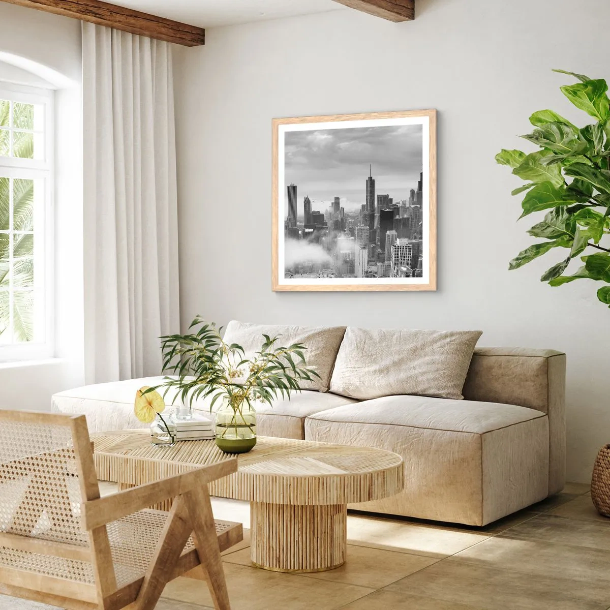 Affiche dans un chêne clair - Poster - Paysage américain - 60x60 cm