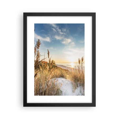 Affiche dans un cadre noir - Poster - Plage du nord - 30x40 cm