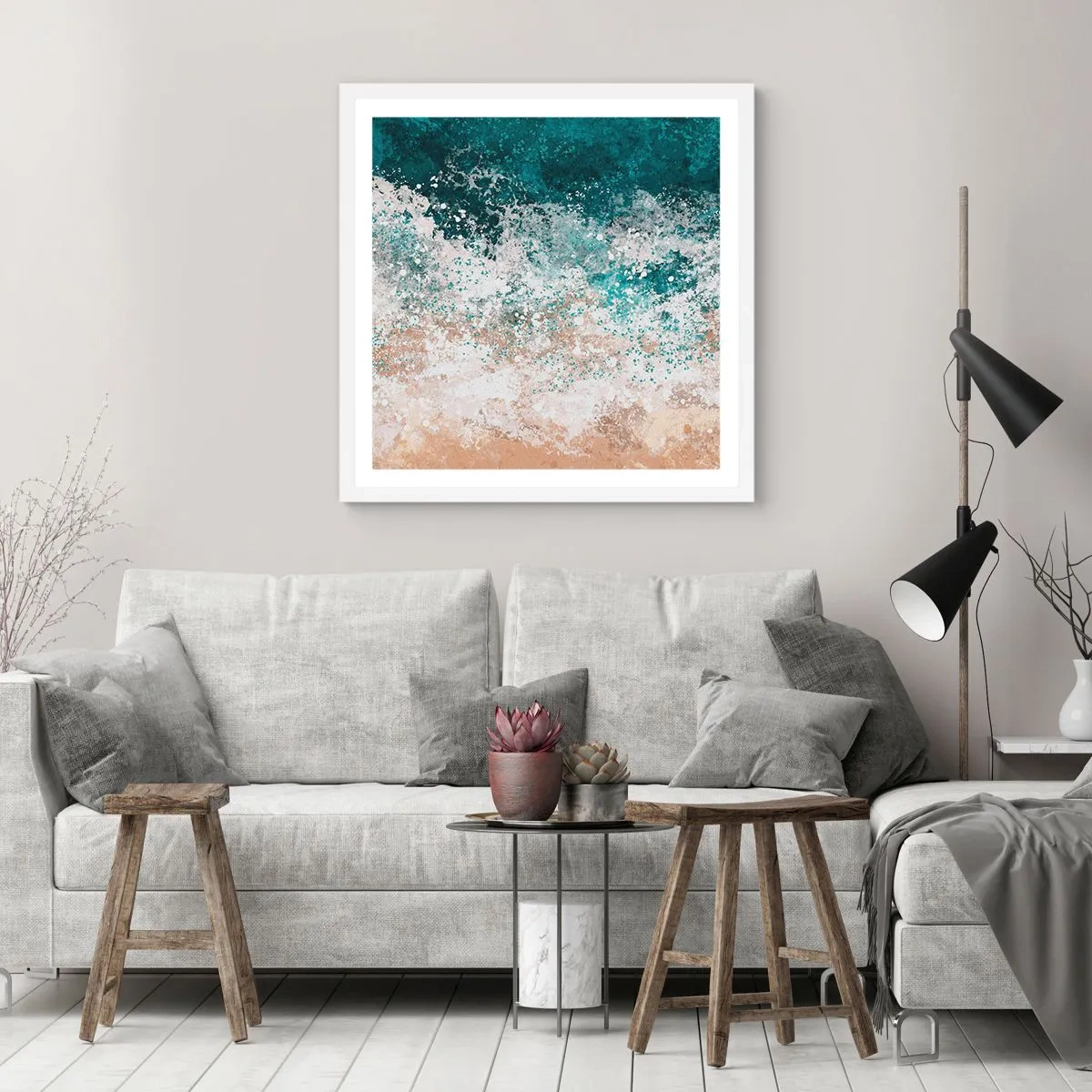 Affiche dans un cadre blanc - Poster - Histoires de la mer - 40x40 cm