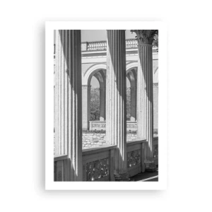 Affiche - Poster - Colonnes en architecture avec des ombres subtiles - 50x70cm - Arcade ensoleillée - Décoration murale moderne pour le salon et la chambre ARTTOR