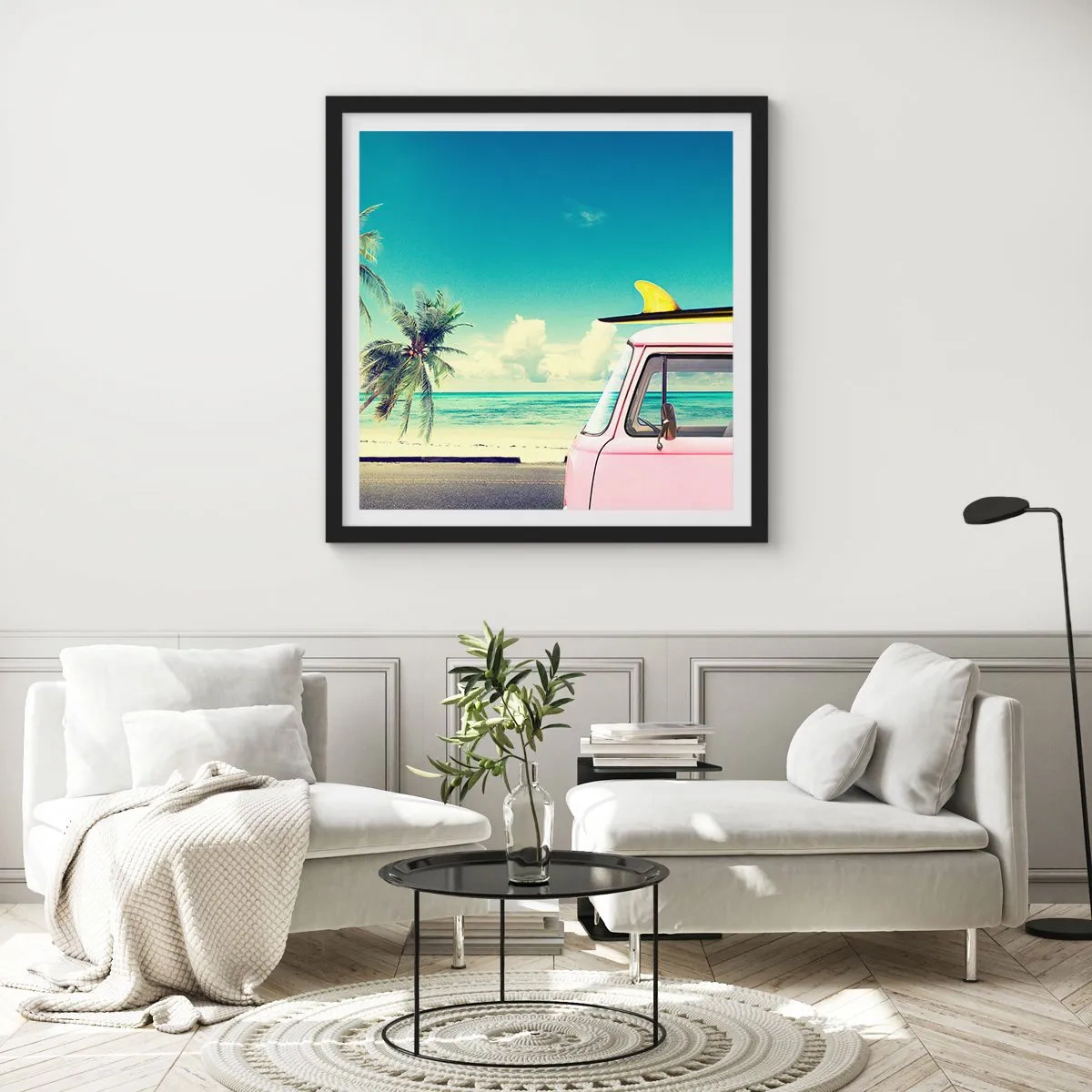 Affiche dans un cadre noir - Poster - Il est temps de commencer les vacances - 30x30 cm