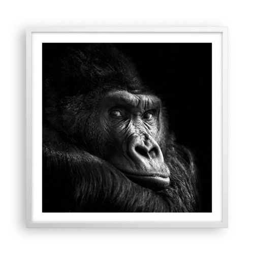 Affiche dans un cadre blanc - Poster - Et qu'est-ce que tu regardes? - 60x60 cm