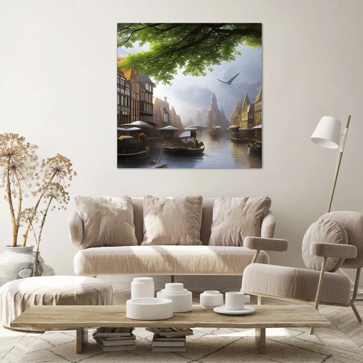 Impression sur toile - Image sur toile - Paysage urbain néerlandais - 30x30 cm