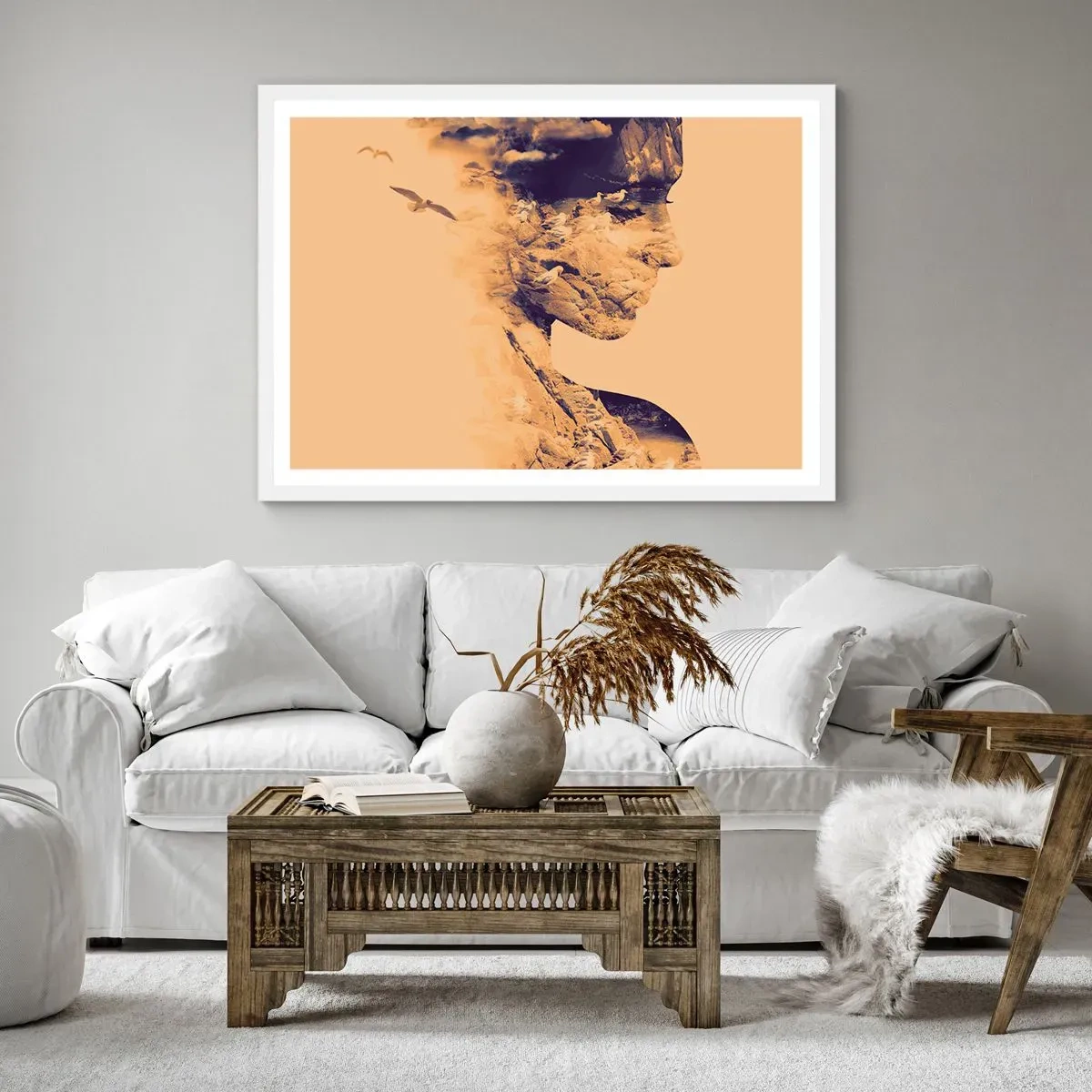 Affiche dans un cadre blanc - Poster - Beauté de la nature - 91x61 cm