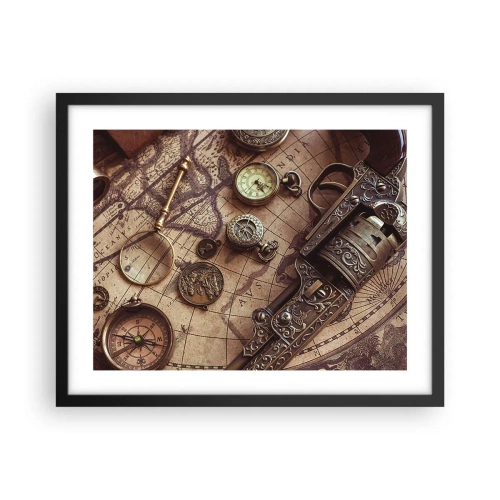 Affiche dans un cadre noir - Poster - L'aventure appelle - 50x40 cm