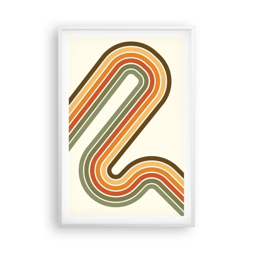 Affiche dans un cadre blanc - Poster - En zig zag vers le but - 61x91 cm