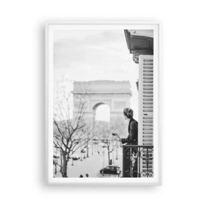 Affiche dans un cadre blanc - Poster - Chambre avec vue - 70x100 cm