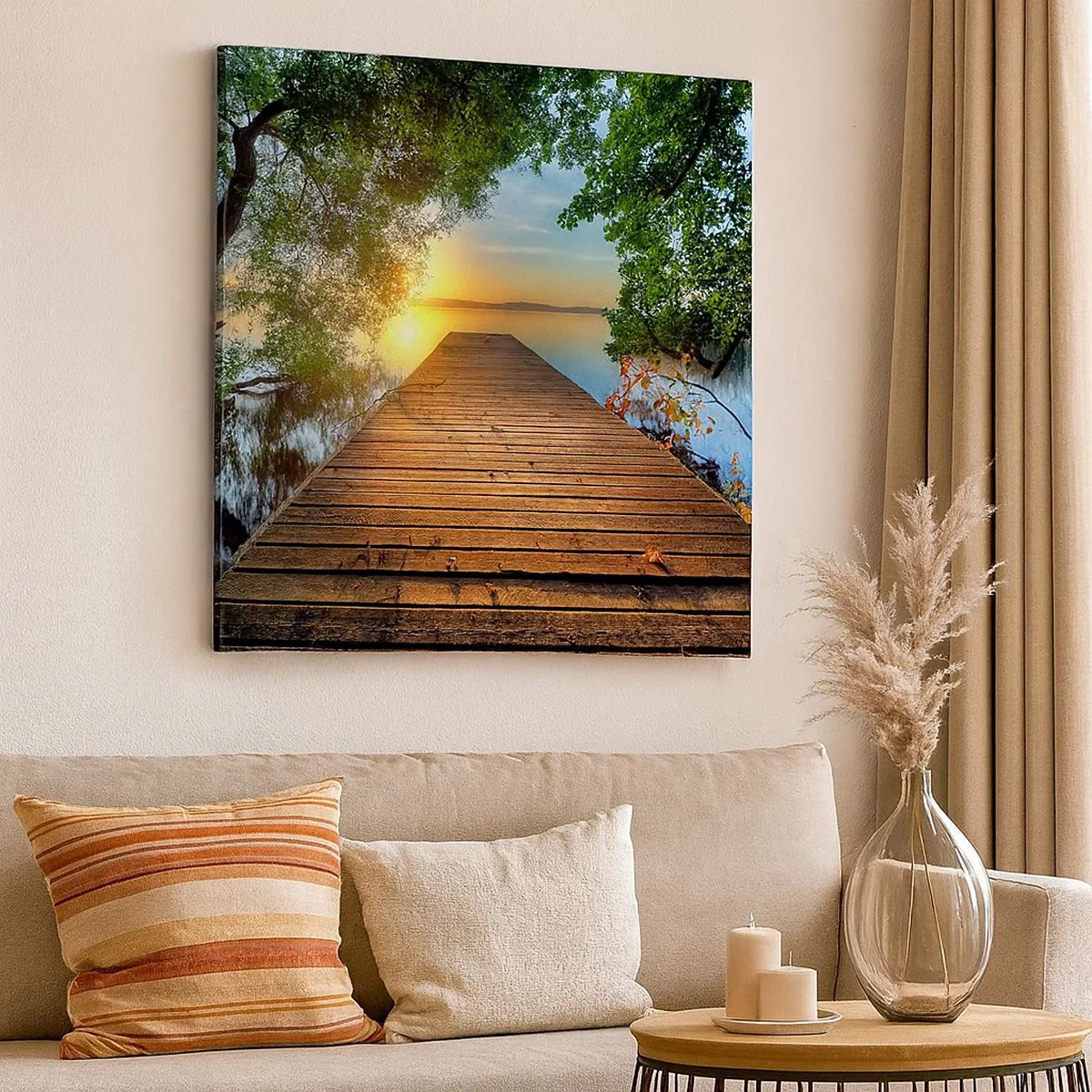 Impression sur toile - Image sur toile - Prenez votre temps, asseyez-vous - 30x30 cm