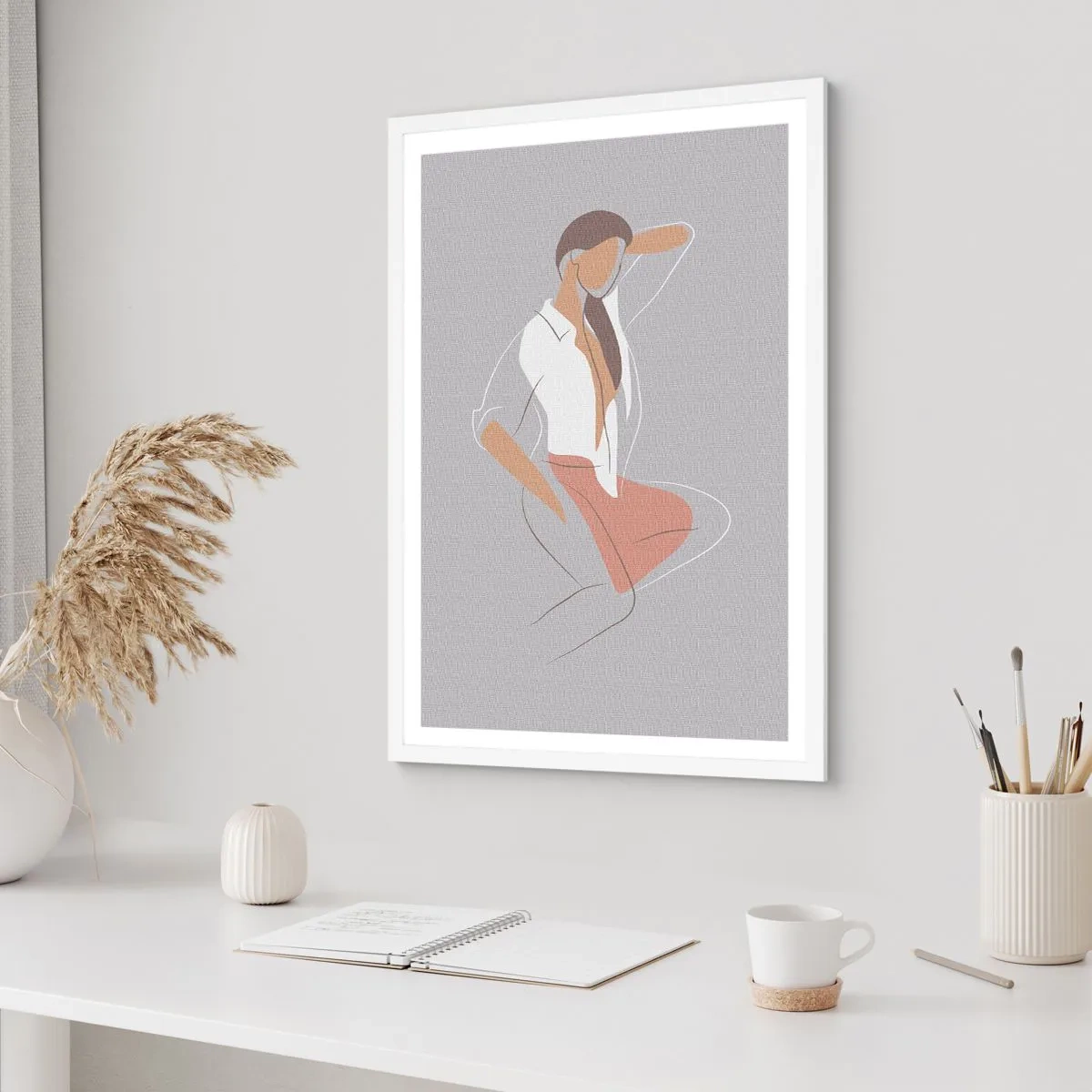 Affiche dans un cadre blanc - Poster - Contour gracieux - 50x70 cm