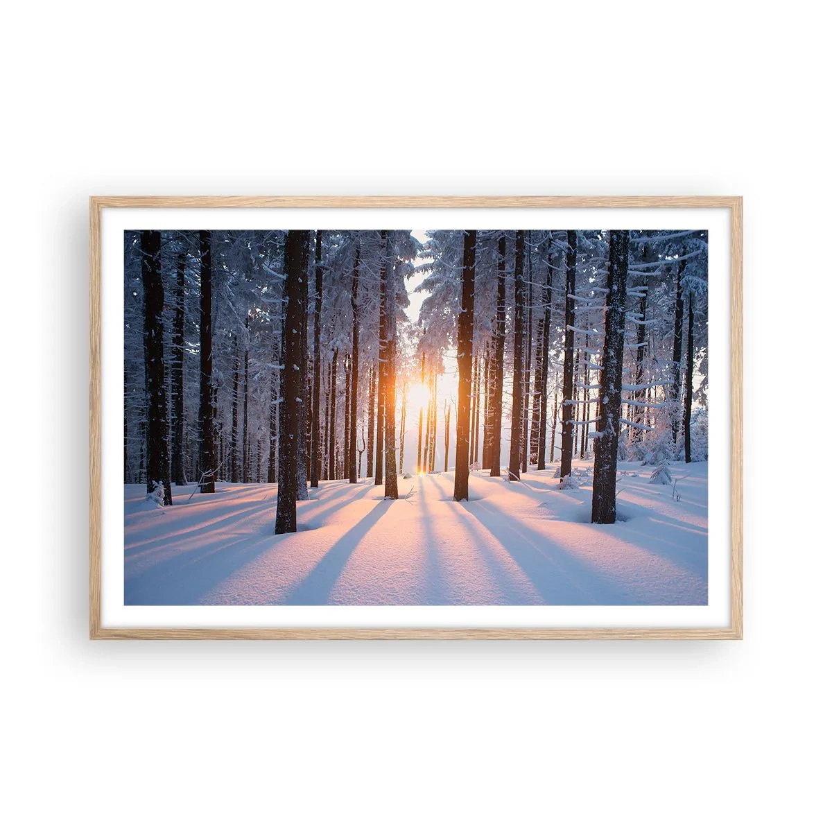 Affiche dans un chêne clair - Poster - Clairement en noir et blanc - 91x61 cm