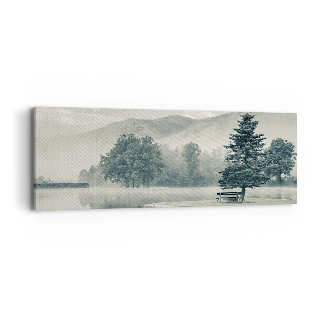 Impression sur toile - Image sur toile - Le lac dort encore - 90x30 cm