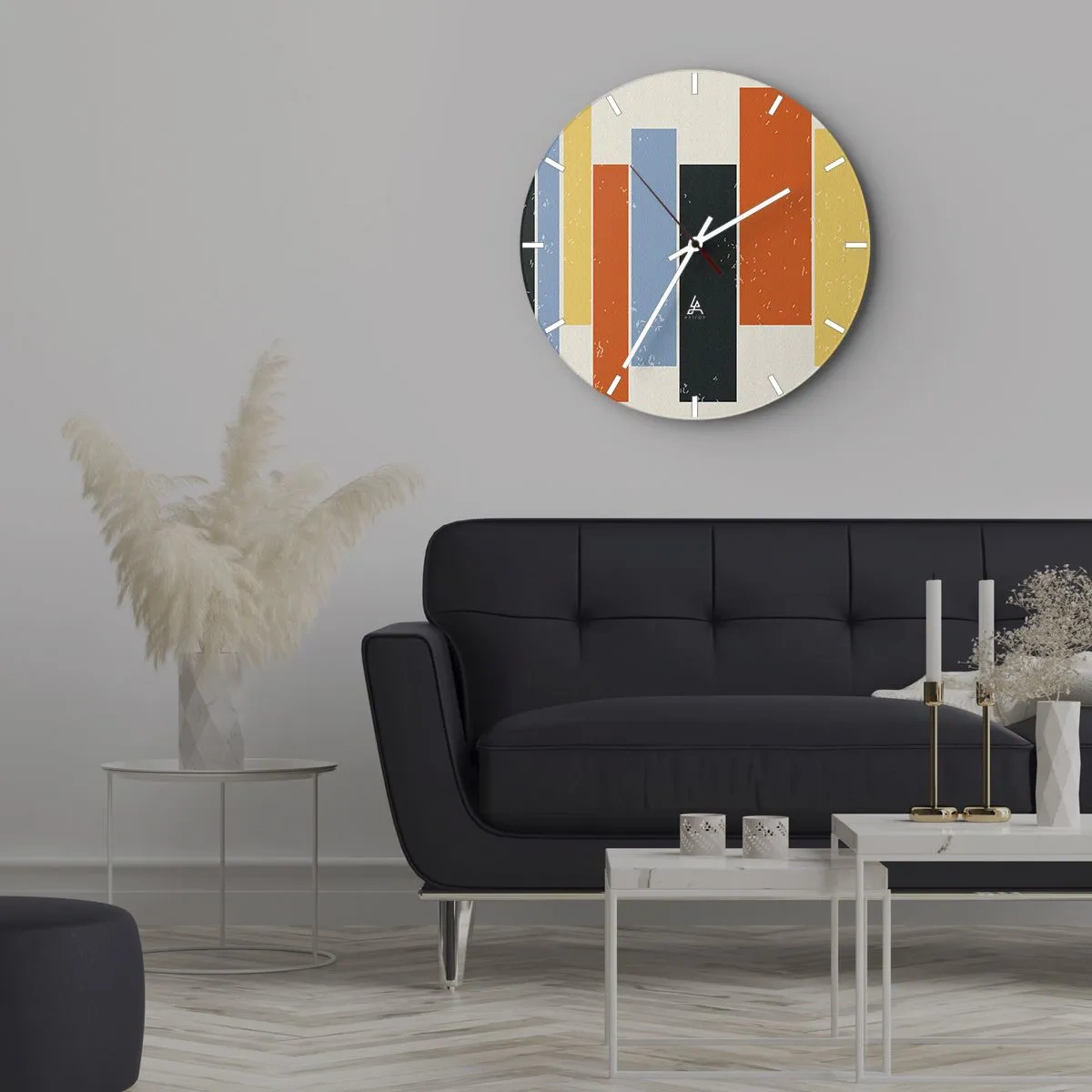 Horloge murale - Pendule murale - Notation musicale - 40x40 cm