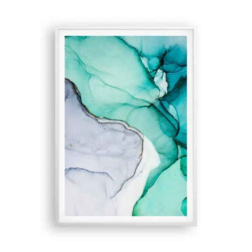 Affiche dans un cadre blanc - Poster - Étude de turquoise - 70x100 cm