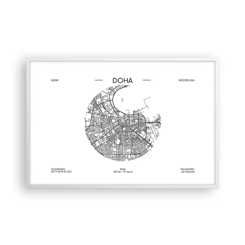 Affiche dans un cadre blanc - Poster - Anatomie de Doha - 91x61 cm