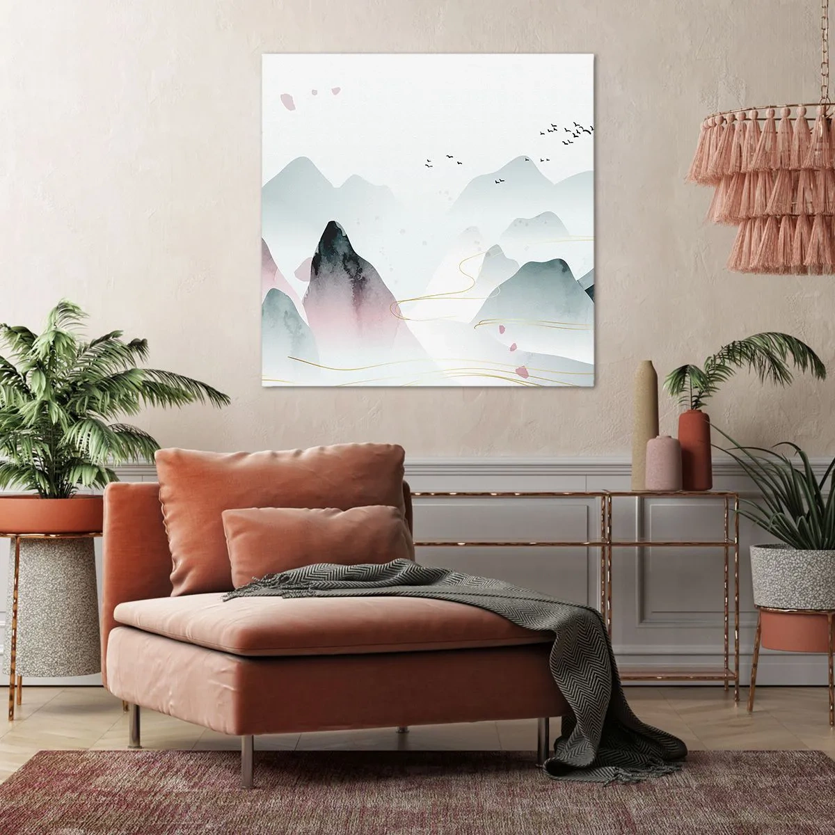Impression sur toile - Image sur toile - Au-delà des sommets - 40x40 cm