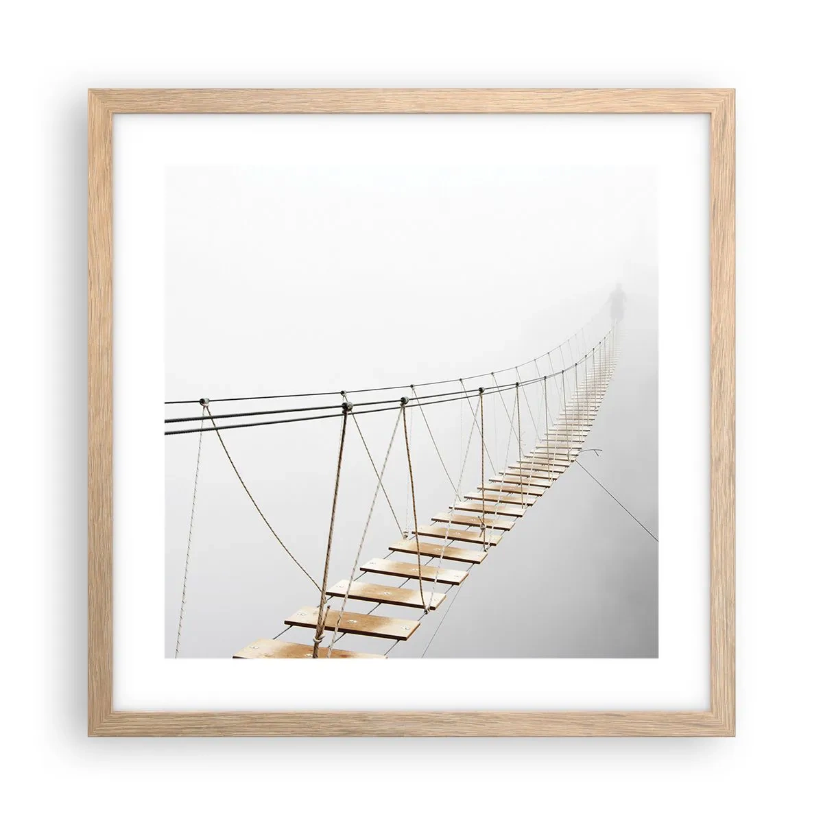 Affiche dans un chêne clair - Poster - Où cela va-t-il te mener? - 40x40 cm