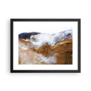 Affiche dans un cadre noir - Poster - Le charme brut de l'Islande - 40x30 cm