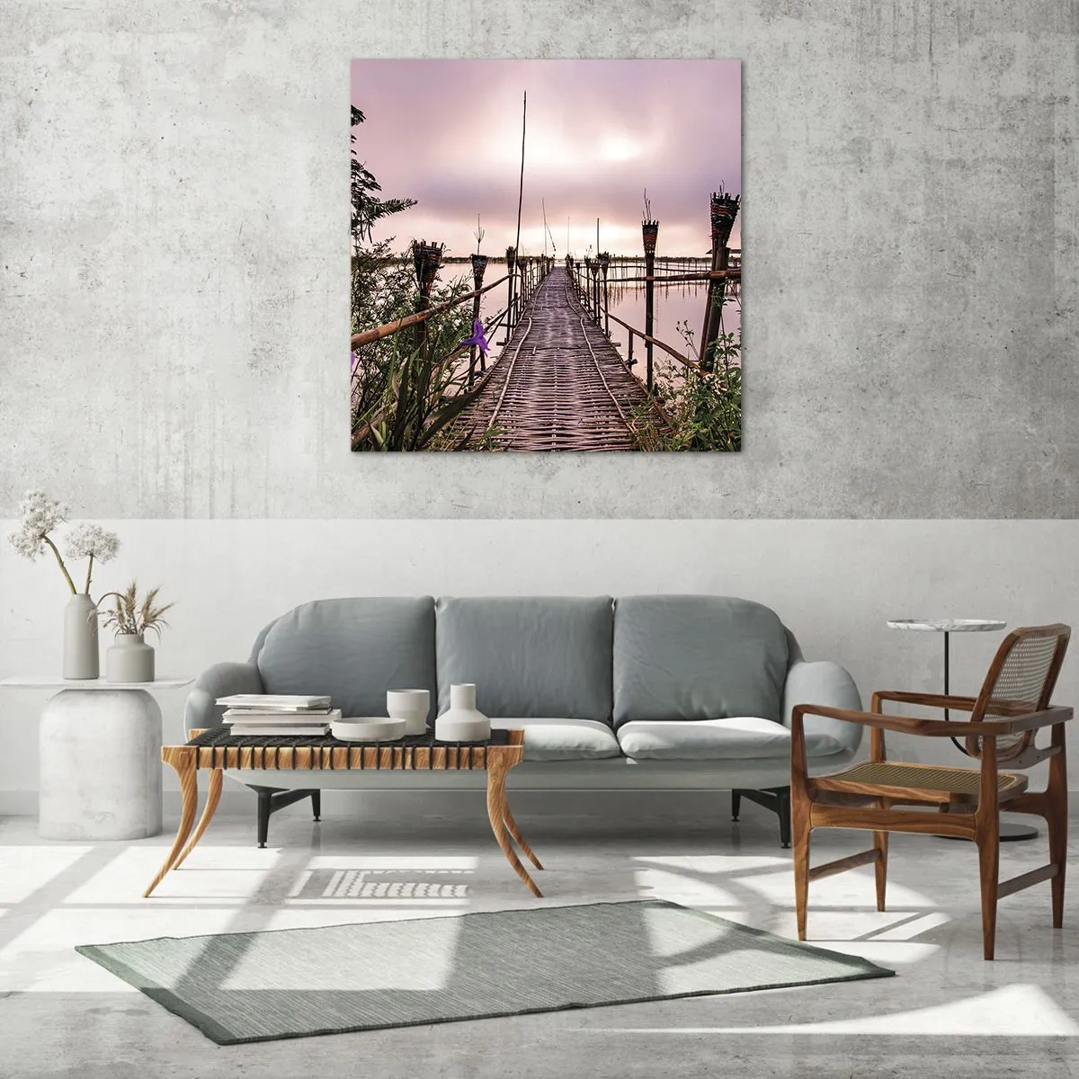 Impression sur verre - Image sur verre - Le silence et le calme d'Asie - 30x30 cm