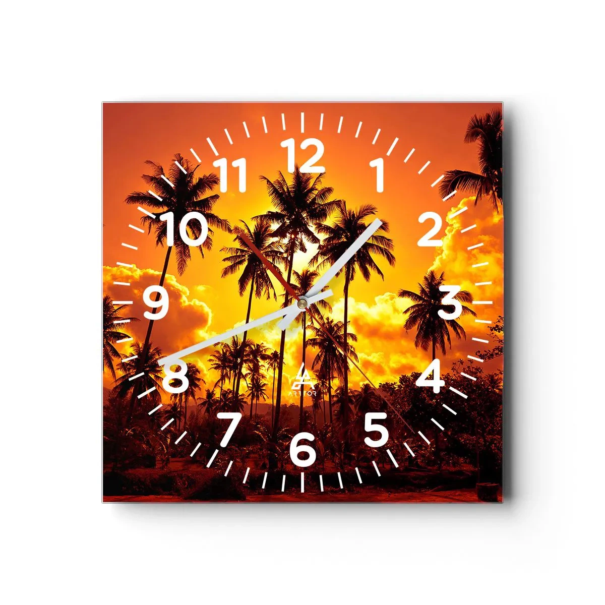 Horloge murale - Pendule murale - Montagnes en feu, forêts en feu - 40x40 cm