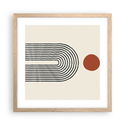 Affiche dans un chêne clair - Poster - Le magnétisme des formes et des couleurs - 40x40 cm
