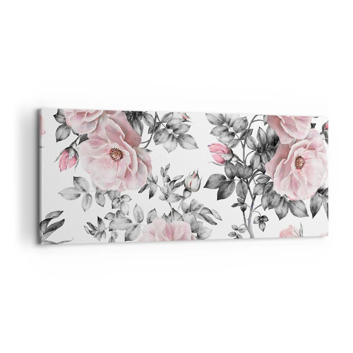 Impression sur toile - Image sur toile - Se perdre dans les fleurs des roses - 100x40 cm