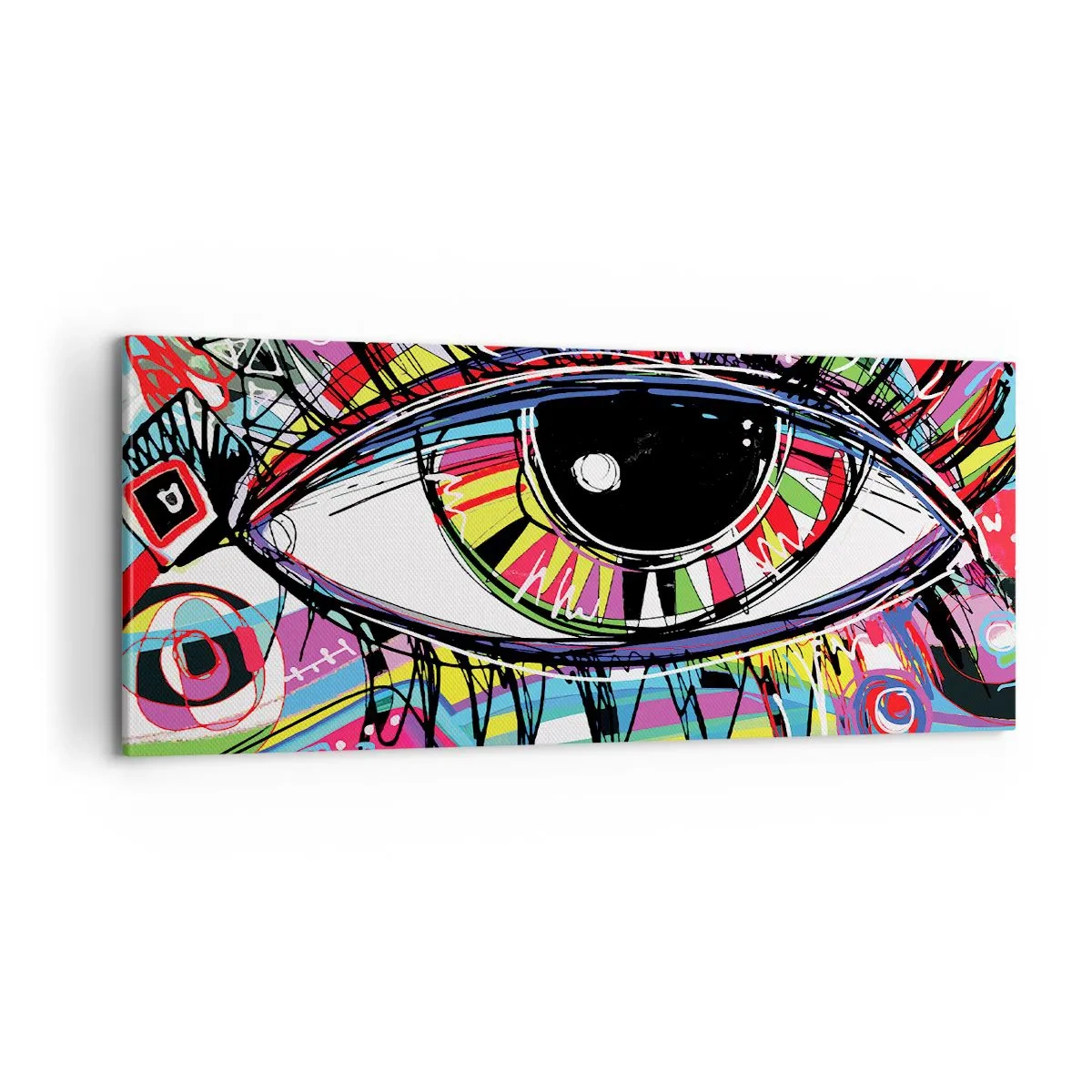 Impression sur toile - Image sur toile - Oeil coloré - âme colorée - 100x40 cm