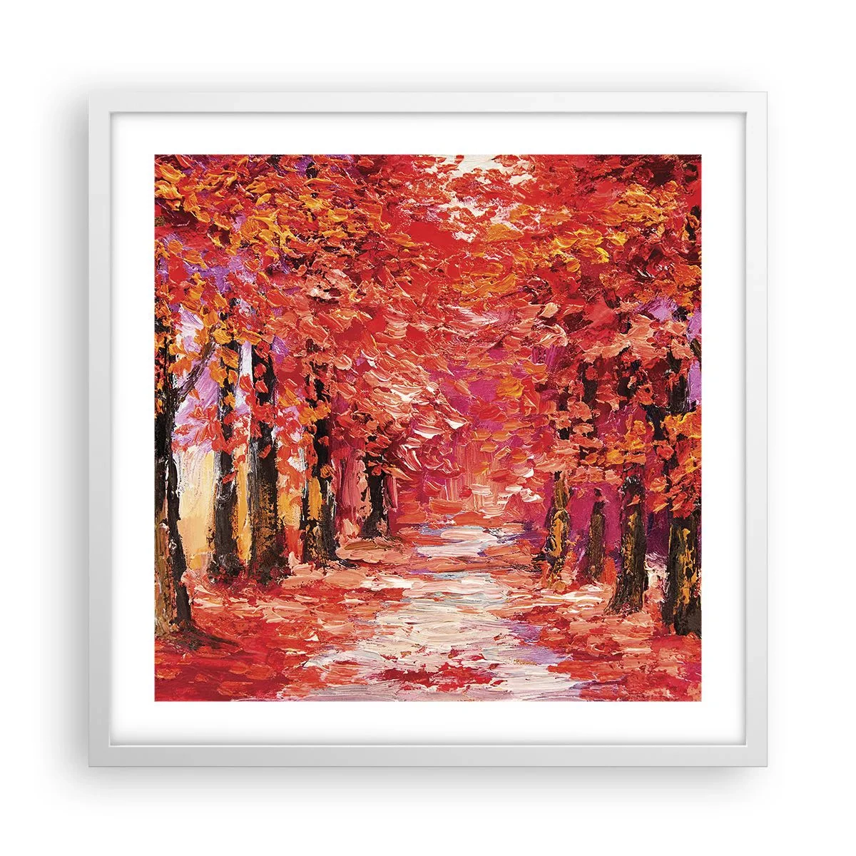 Affiche dans un cadre blanc - Poster - Impression d'automne - 50x50 cm
