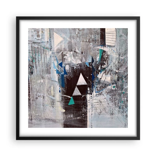 Affiche dans un cadre noir - Poster - Ordre prioritaire des triangles - 50x50 cm