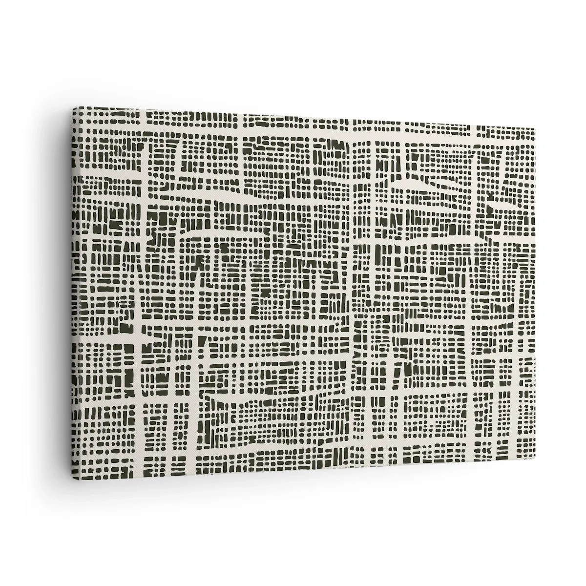 Impression sur toile - Image sur toile - Un motif géométrique ressemblant à une grille sur un fond clair - 70x50cm - Composition tissée - Décoration murale moderne pour le salon et la chambre ARTTOR
