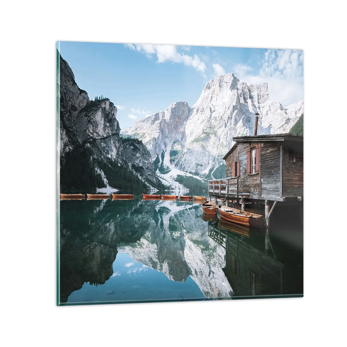 Impression sur verre - Image sur verre - Un matin cristallin en montagne - 50x50 cm