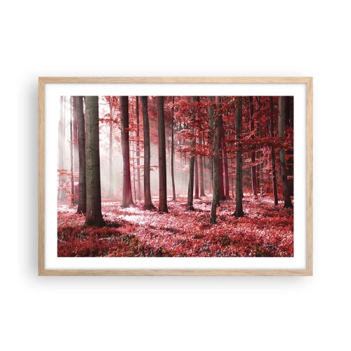 Affiche dans un chêne clair - Poster - Le rouge est tout aussi beau - 70x50 cm