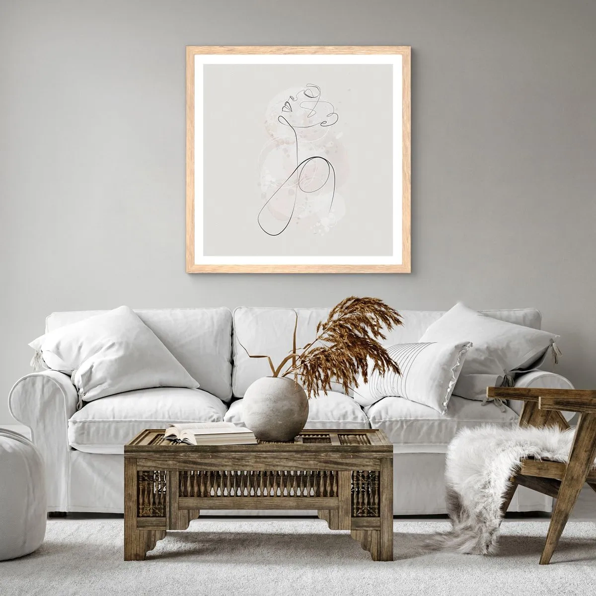 Affiche dans un chêne clair - Poster - Spirale de beauté - 50x50 cm