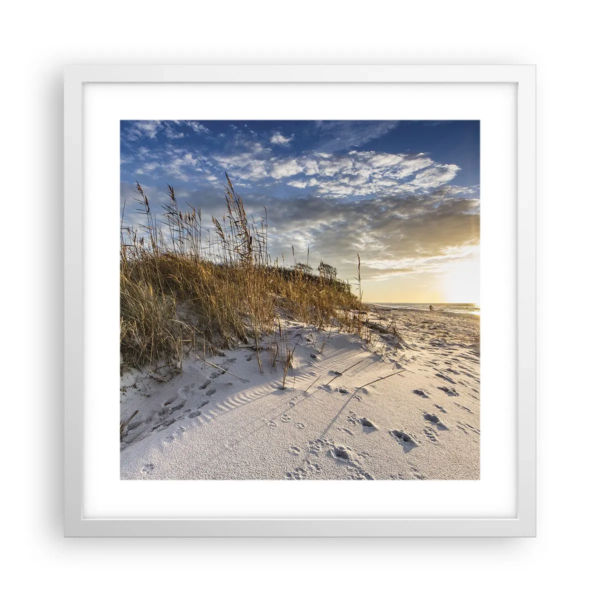 Affiche dans un cadre blanc - Poster - Invitation à la ballade - 40x40 cm