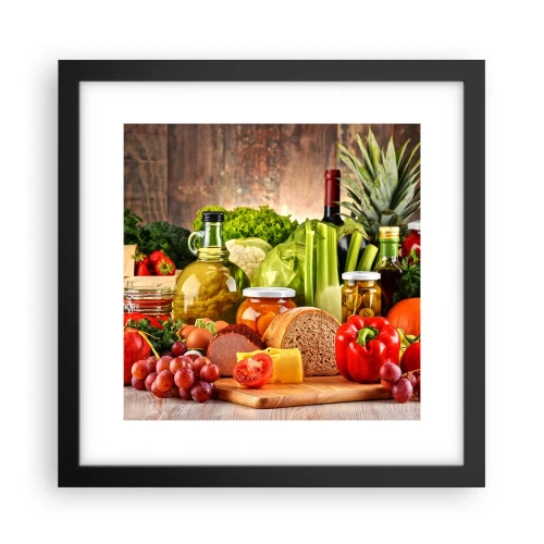 Affiche dans un cadre noir - Poster - Fumé, cuit au four et mariné - 30x30 cm