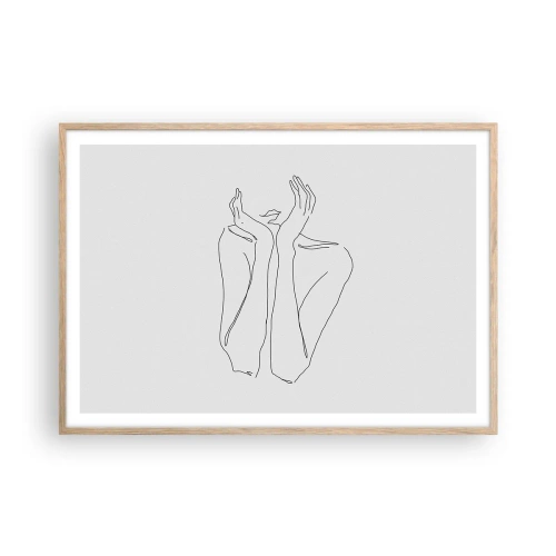 Affiche dans un chêne clair - Poster - De quoi rêvent les femmes - 100x70 cm