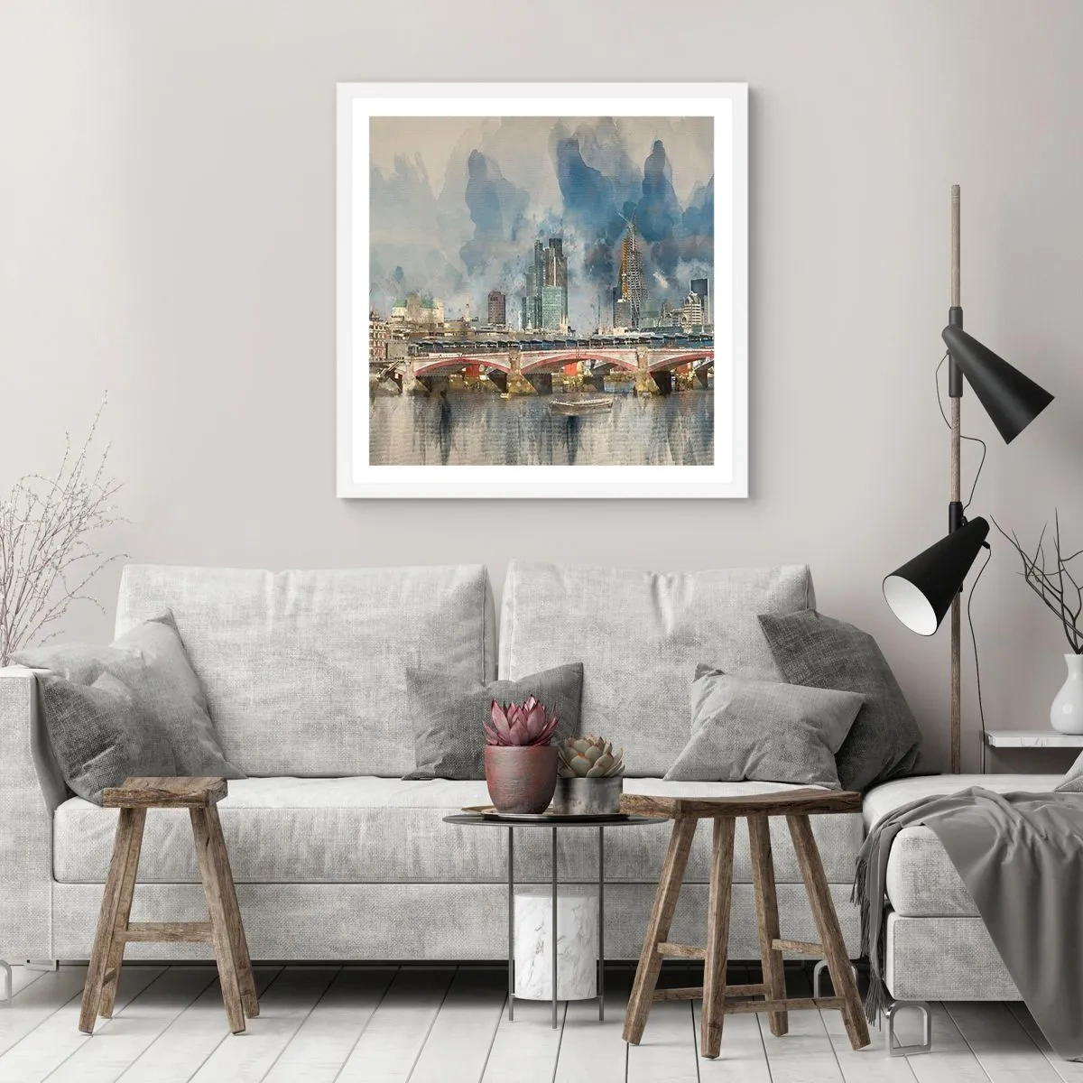 Affiche dans un cadre blanc - Poster - Londres dans toute sa splendeur - 30x30 cm
