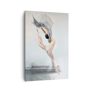 Impression sur toile - Image sur toile - Une danseuse en mouvement dynamique sur un fond clair - 70x100cm - Dans le ravissement de la danse - Décoration murale moderne pour le salon et la chambre ARTTOR