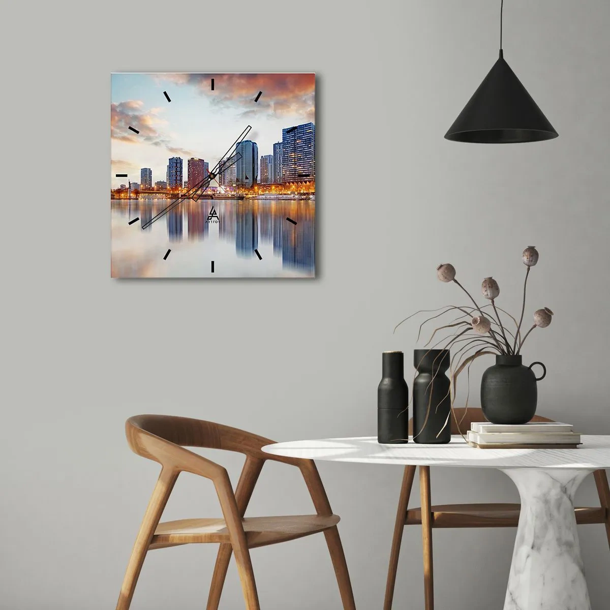 Horloge murale - Pendule murale - La tranquillité monumentale de Paris - 40x40 cm