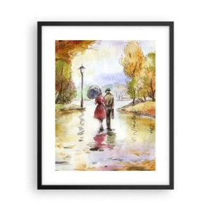 Affiche dans un cadre noir - Poster - Automne romantique dans le parc - 40x50 cm