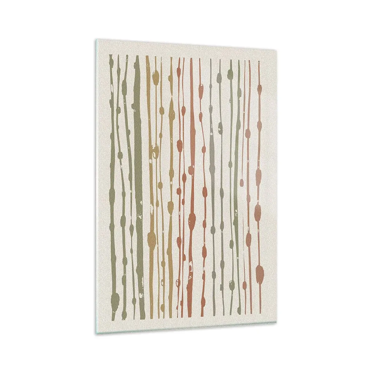 Impression sur verre - Image sur verre - Un motif de lignes aux tons chauds sur un fond clair - 80x120cm - Notation musicale des couleurs - Décoration murale moderne pour le salon et la chambre ARTTOR