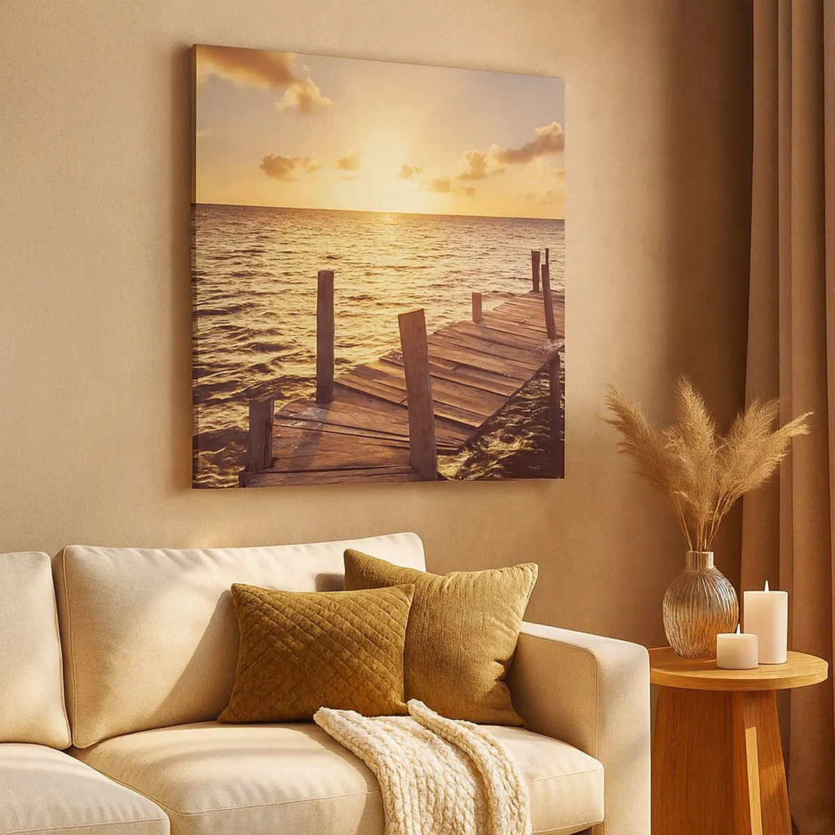 Impression sur toile - Image sur toile - La terre d'or de la douceur - 30x30 cm