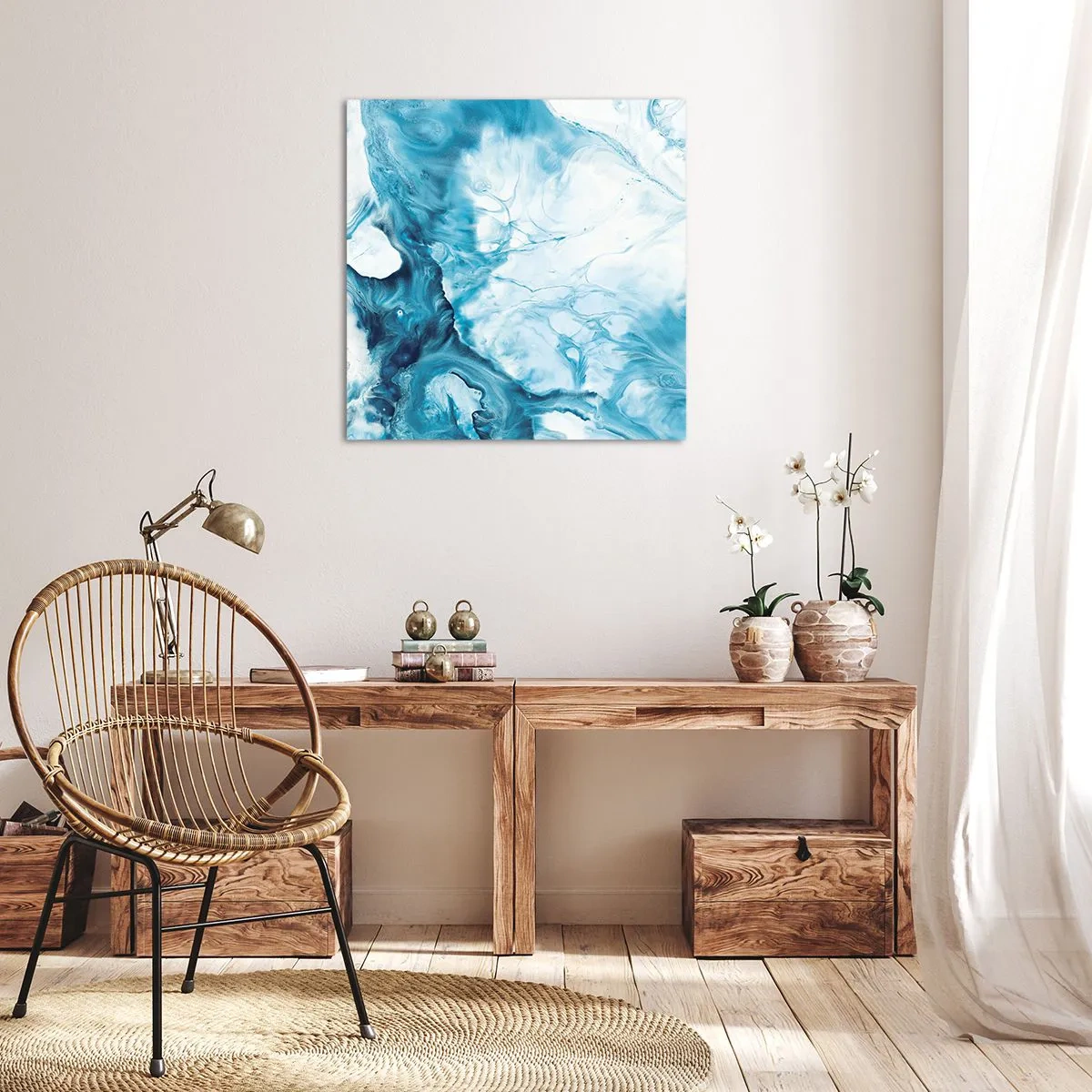 Impression sur toile - Image sur toile - Concert de bleu - 70x70 cm