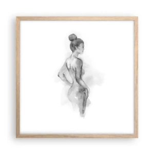 Affiche dans un chêne clair - Poster - Belle comme une peinture - 50x50 cm