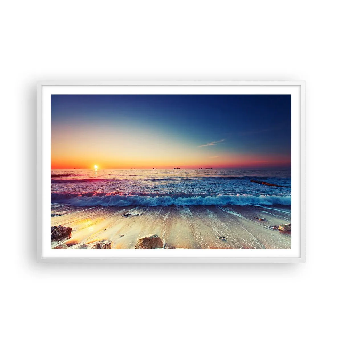 Affiche dans un cadre blanc - Poster - Mais quel horizon ? - 91x61 cm